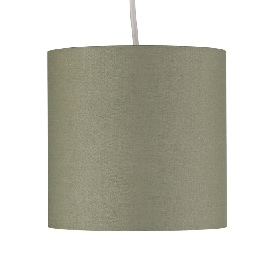 image 1 of Set of 2 Sage Green Textured Cotton 17cm Table Lamp Shades Green