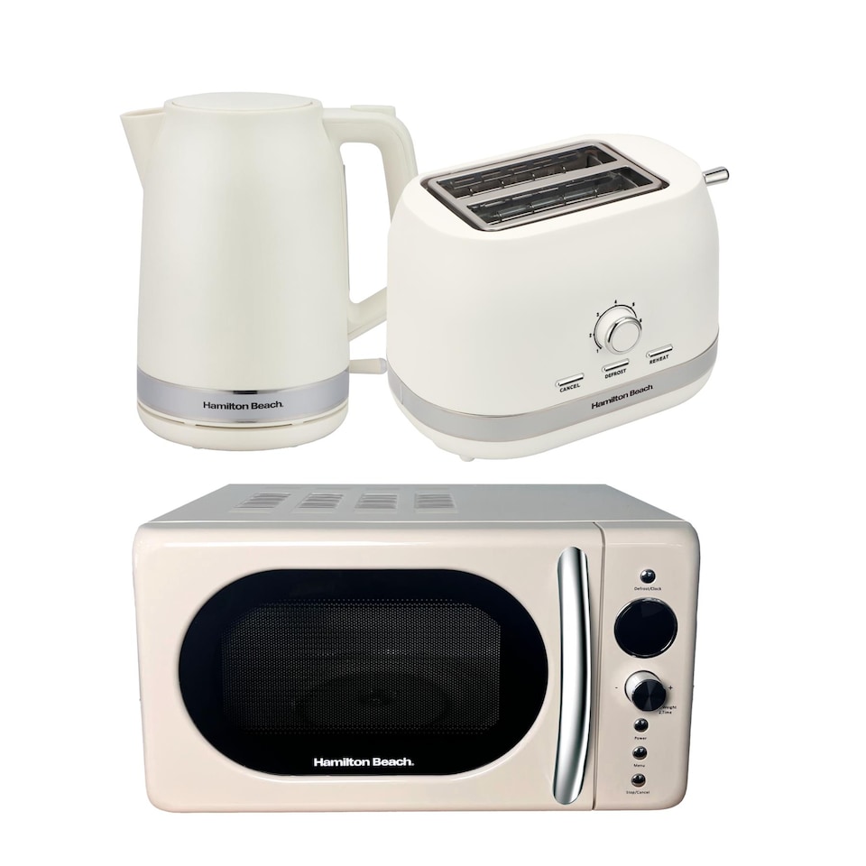 image 1 of Hamilton Beach Ella Latte Kettle, Toaster & Microwave Set