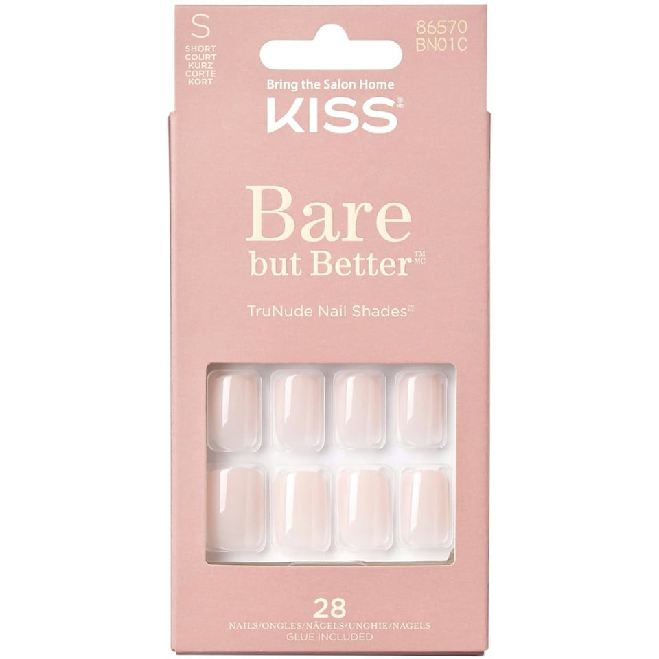 Kiss Bare But Better Nails Nudies (28 Nails & Adhesive 2g) Black