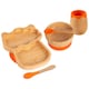 image 1 of Tiny Dining 5pc Bamboo Suction Feeding Set - Llama/Orange - Divided Non-Slip Bamboo Baby Self-Feeding Dining Weaning Set