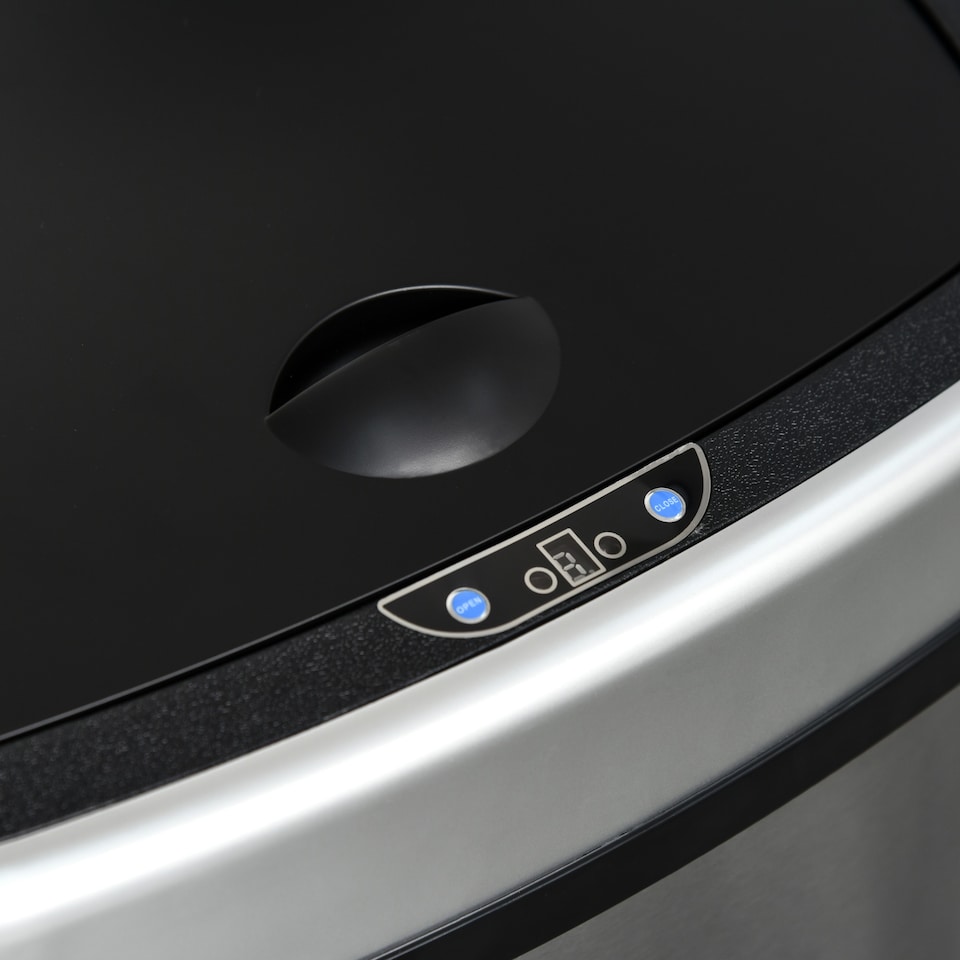 image 1 of HOMCOM Stainless Steel Kitchen Sensor Dustbin Automatic Touchless Rubbish Garbage Waste Bin 48L Silver | Chrome | 1