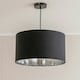 image 3 of ValueLights Reni Large Black Fabric Chrome Inner Lamp Shade & Bulb Black