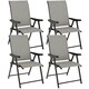 image 6 of Outsunny Folding Garden Dining Chairs Set of 4 with Mesh Seat Brown | 2 pcs