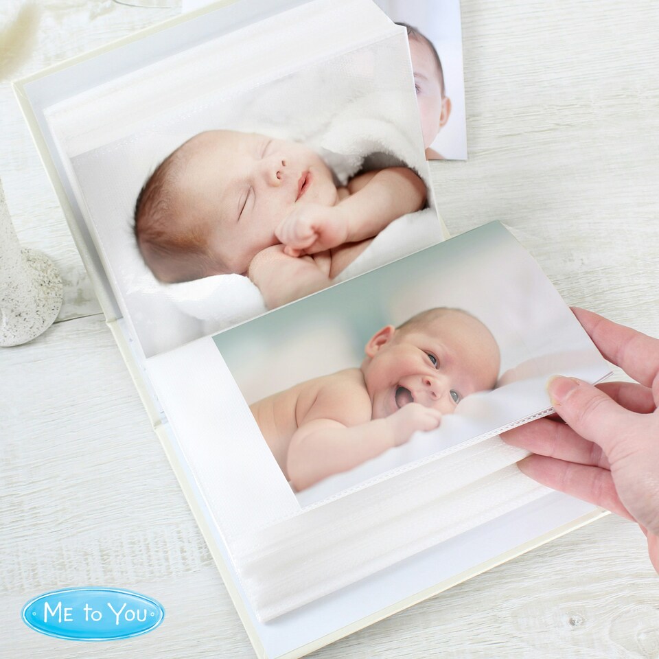 image 1 of Personalised Tiny Tatty Teddy Blue 6x4 Photo Album with Sleeves Cream