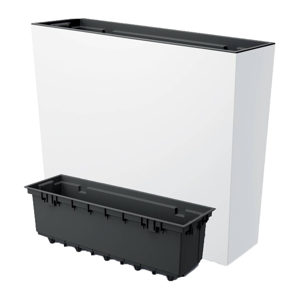 image 1 of 58cm Urbi Case Tall Rectangular Planter | White | White & Set of 1 | 1