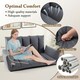 image 4 of COSTWAY Foldable Floor Sofa Upholstered Recliner Chair Grey