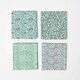 image 1 of Homescapes Set of 4 Light Green William Morris Fat Quarters Green