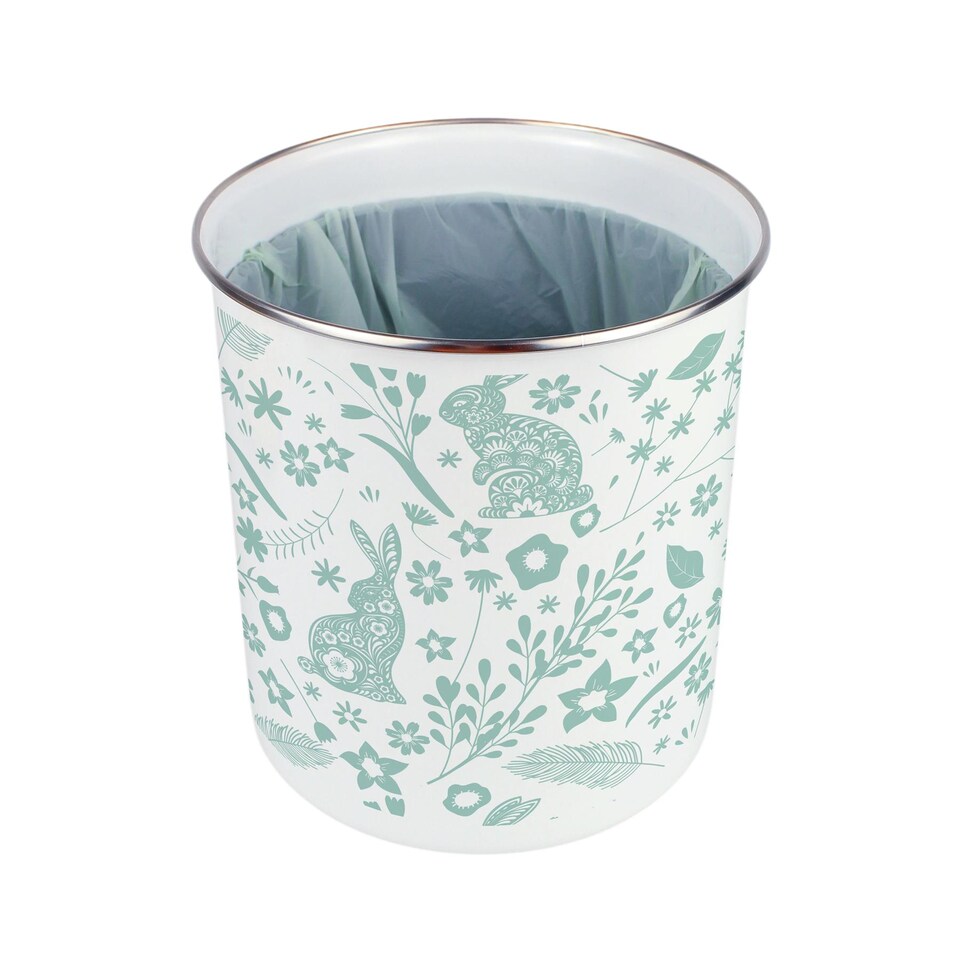 image 1 of Wild Rabbits Food Waste Caddy - Metal 2L Decorative Kitchen Compost Bin