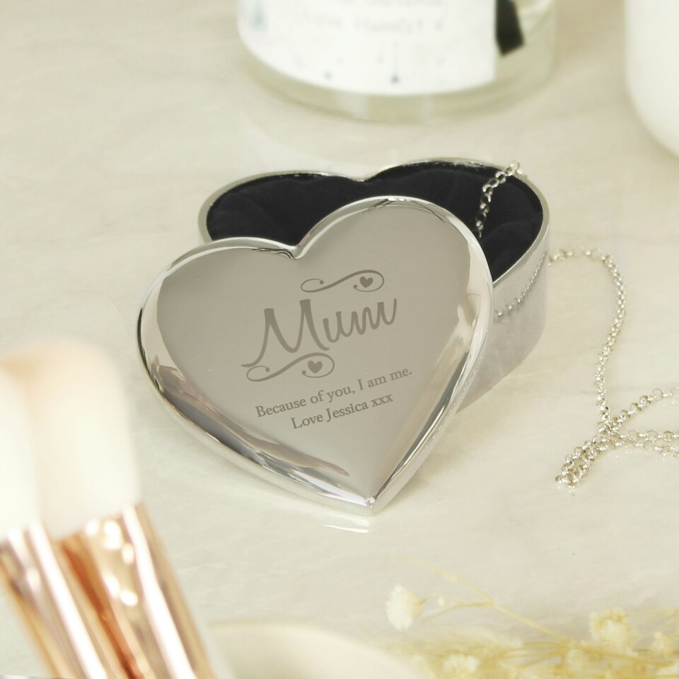 image 1 of Personalised Mum Swirls & Hearts Trinket Box