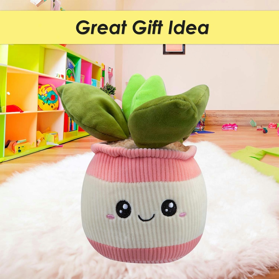 image 1 of Potted Plants Soft Toy Cute Plushie Huggable Cuddly Stuffed Toy Gift 20cm Pink