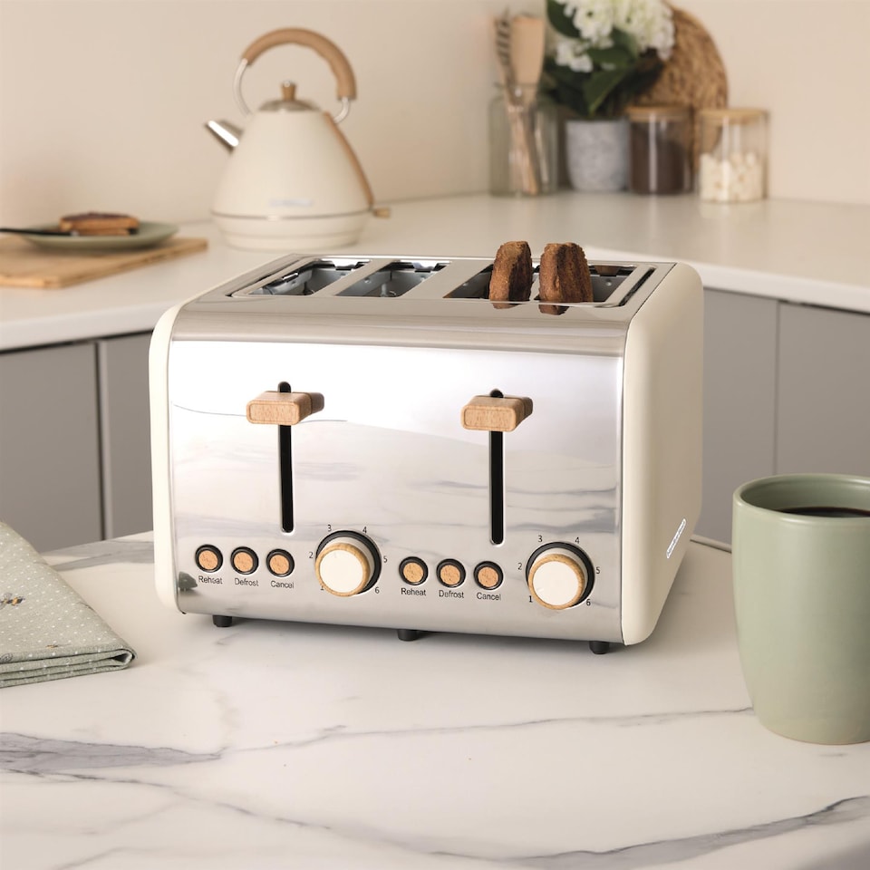 image 1 of Hamilton Beach Scandi Kettle & Toaster Set - Cream