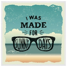 I was made for sunny days (Picutre Frame) White | XS