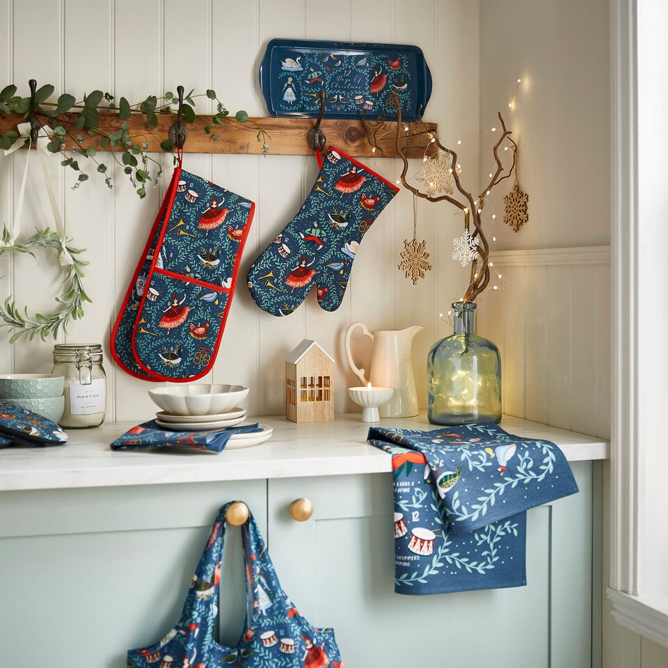 image 1 of Ulster Weavers 12 Days of Christmas Napkins - 2 Pack Blue