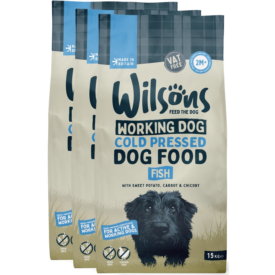 image 1 of Wilsons Fish Cold Pressed Working Dog Food Natural High Energy Protein Diet - 15kg bag