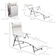 image 5 of Outsunny Sun Lounger Steel Frame Outdoor Folding Chaise Texteline Lounge Chair Recliner with Headrest & 7 Levels Adjustable Backrest, Cream White