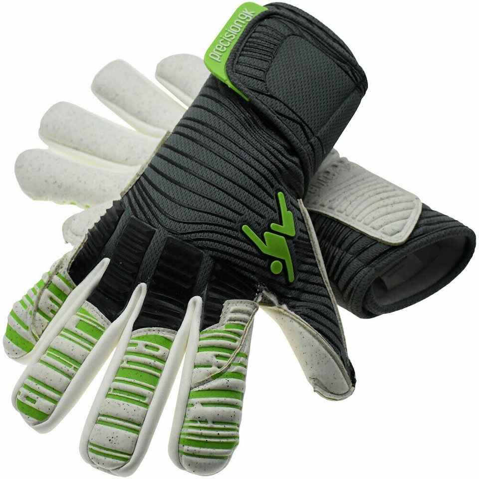 image 1 of Precision Unisex Adult Elite 2.0 Quartz Goalkeeper Gloves - Grey/Green/White - 8.5