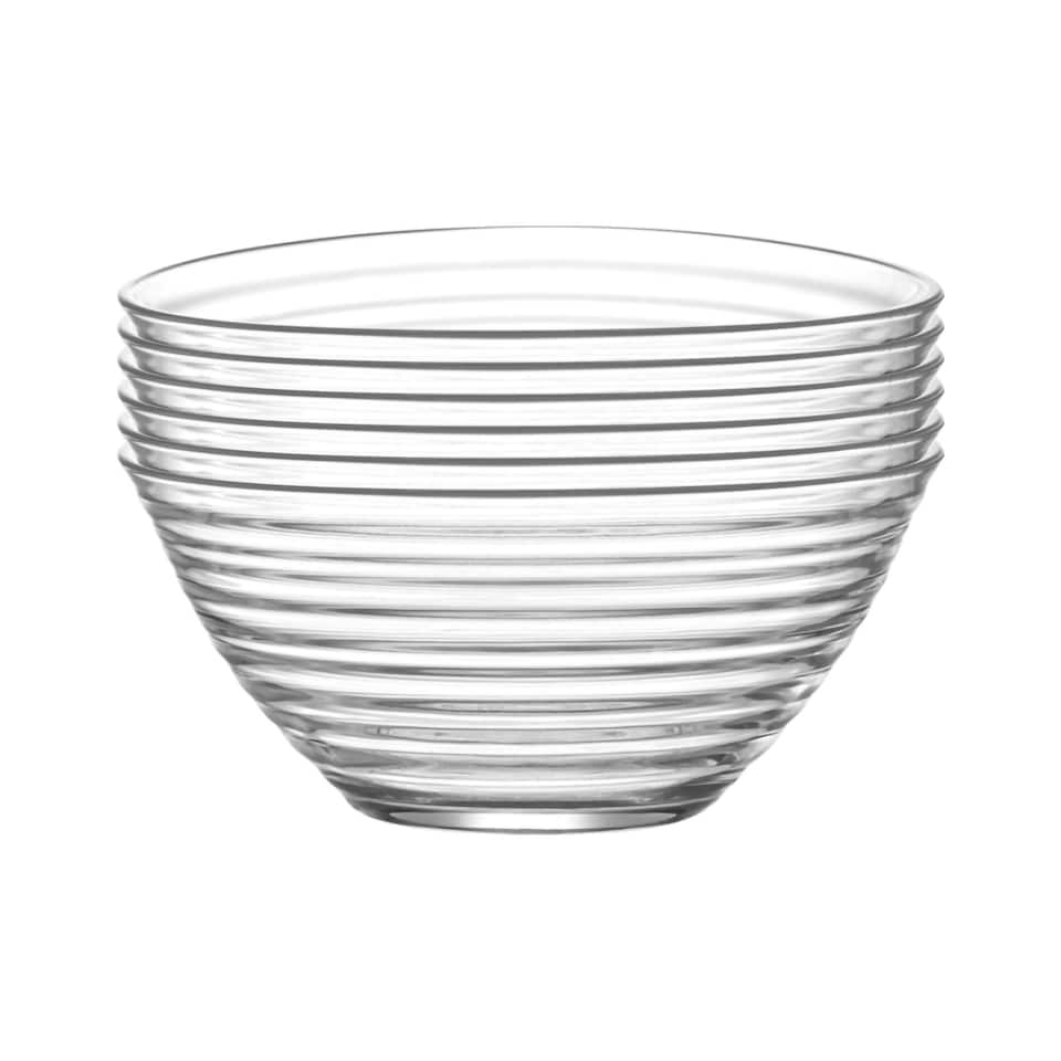 image 1 of LAV Derin Glass Serving Bowls - 12cm - Clear - Pack of 6 | Clear | Clear
