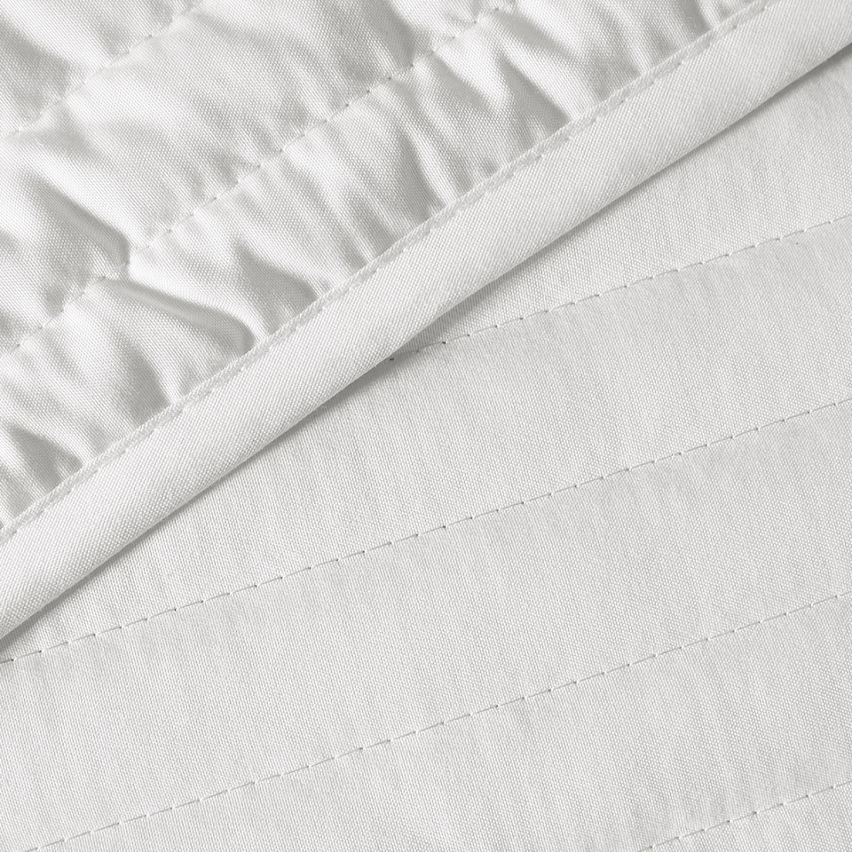image 1 of Bianca Quilted Lines Bedspread | White | One Size