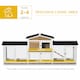 image 3 of PawHut Rabbit Hutch, Guinea Pig Hutch, 2-Tier Bunny House w/ Run, White