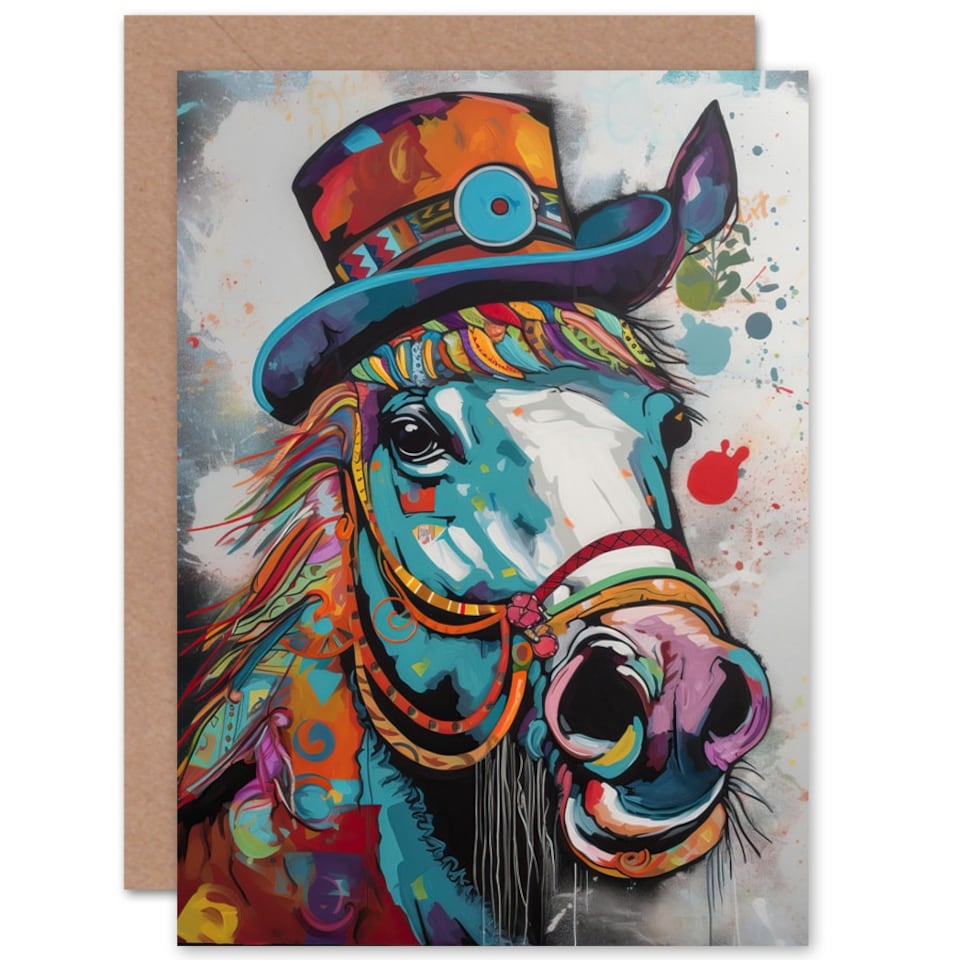 image 1 of Carnival Bridles Braids Horse Wife Birthday Card