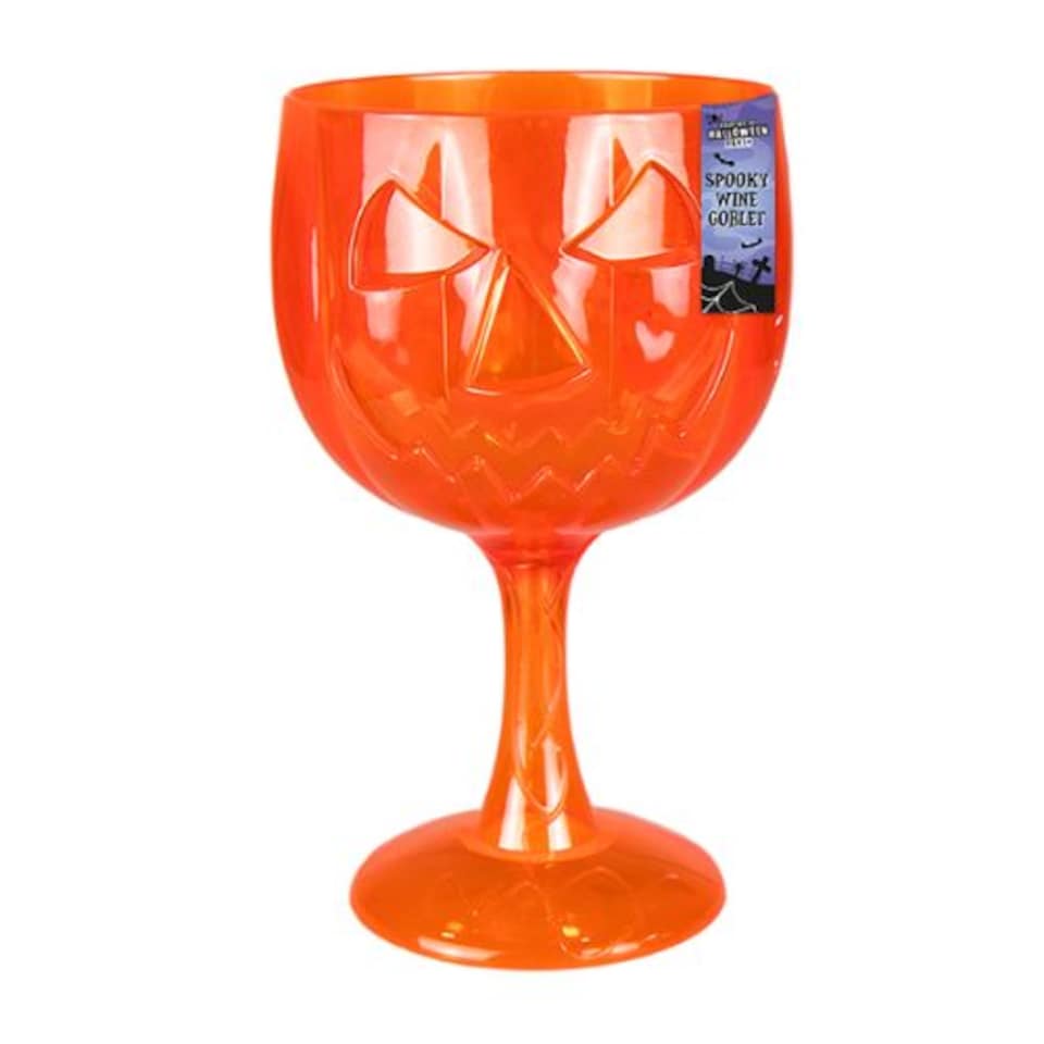 Spooky Halloween Plastic Wine Goblet Assorted Colours