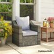 image 10 of Outsunny Garden Chair Cushion with Seat & Back Pad, CUSHION ONLY, Light Grey 