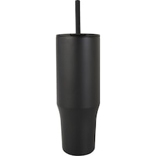 Floso Brady Insulated 900ml Mug With Straw | Black | Solid Black | One Size | 1