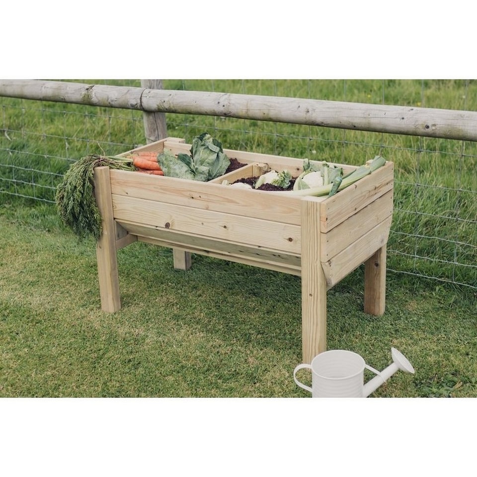 image 1 of Multi Pack of 2 - Raised Veg Trug Garden Planter - Scandinavian Redwood - L52 x W100 x H60 cm - Minimal Assembly Required | Brown
