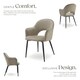 image 3 of Dining Chair Sasha- padded armchair in velvet look, continuous backrest - Set of 2 Brown | Taupe