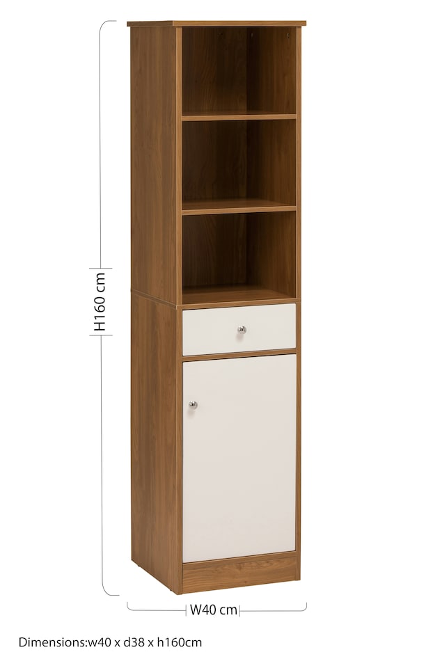 image 1 of Orsina Practical Design Oak Effect Floor Standing Cabinet, Stylish Display Cabinet, Slim Design Storage Unit