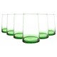 image 1 of Nicola Spring Merzouga Recycled Highball Glasses - 320ml - Green - Pack of 6 - Highballs Drinking Glasses Glassware Set Green