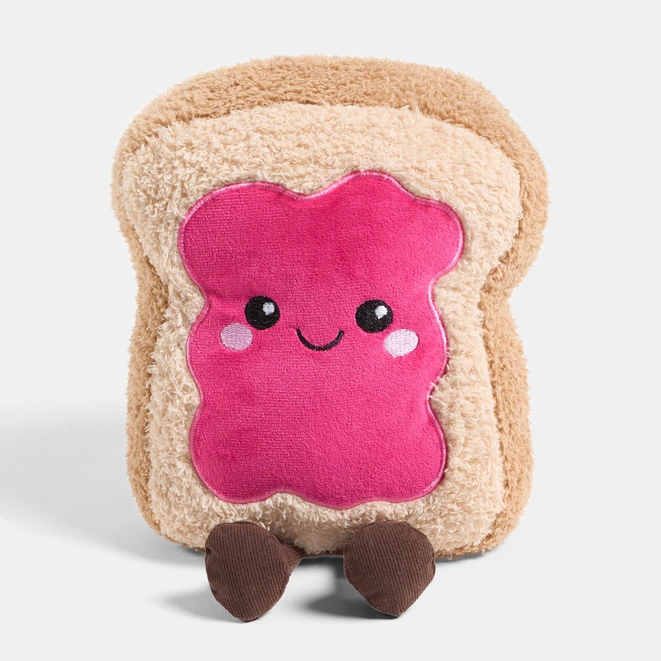 image 1 of OHS Sweetie Pie Filled Novelty Scatter Cushion Soft Fleece Toy Pillow | Pink | Rosie the Jam Toast