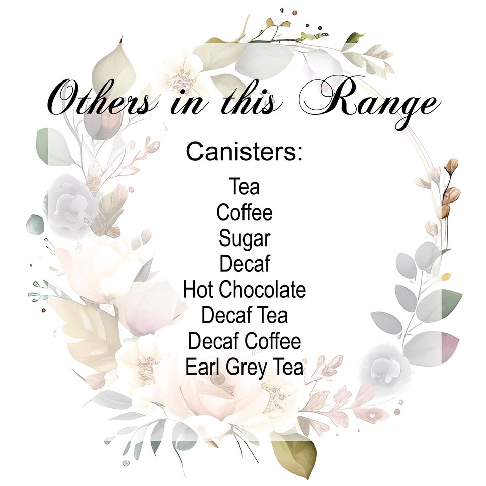 image 1 of Floral Wreath Tea, Coffee & Sugar Large Kitchen Canisters - Set of 3
