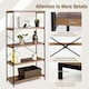 image 8 of COSTWAY 5-Tier Bookshelf Wood Bookcase Display Rack Brown Brown