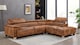 image 3 of Faux Leather Brown Suede Right Hand Facing Corner Sofa LIVORNO
