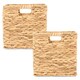 image 1 of OHS 2 x Foldable Paper Rope Woven Wicker Storage Organiser Box Cube, 27x27cm - Natural