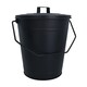 image 6 of Coal Bucket & Lid Black Metal Ash Tidy Bin Coal Carrier Fire Log Burner Kindling