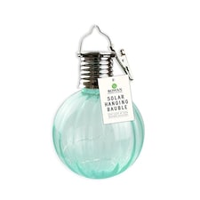 Iridescent Turquoise Green Solar Powered Hanging Bauble Light