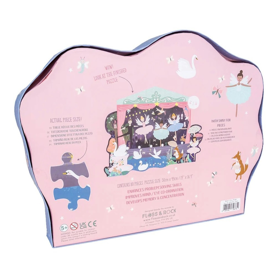 image 1 of Floss & Rock Jigsaw Puzzle 80 Piece - Enchanted Ballerina