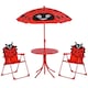 image 1 of Outsunny Kids Folding Picnic Table Chair Set Ladybug Pattern Outdoor w Parasol