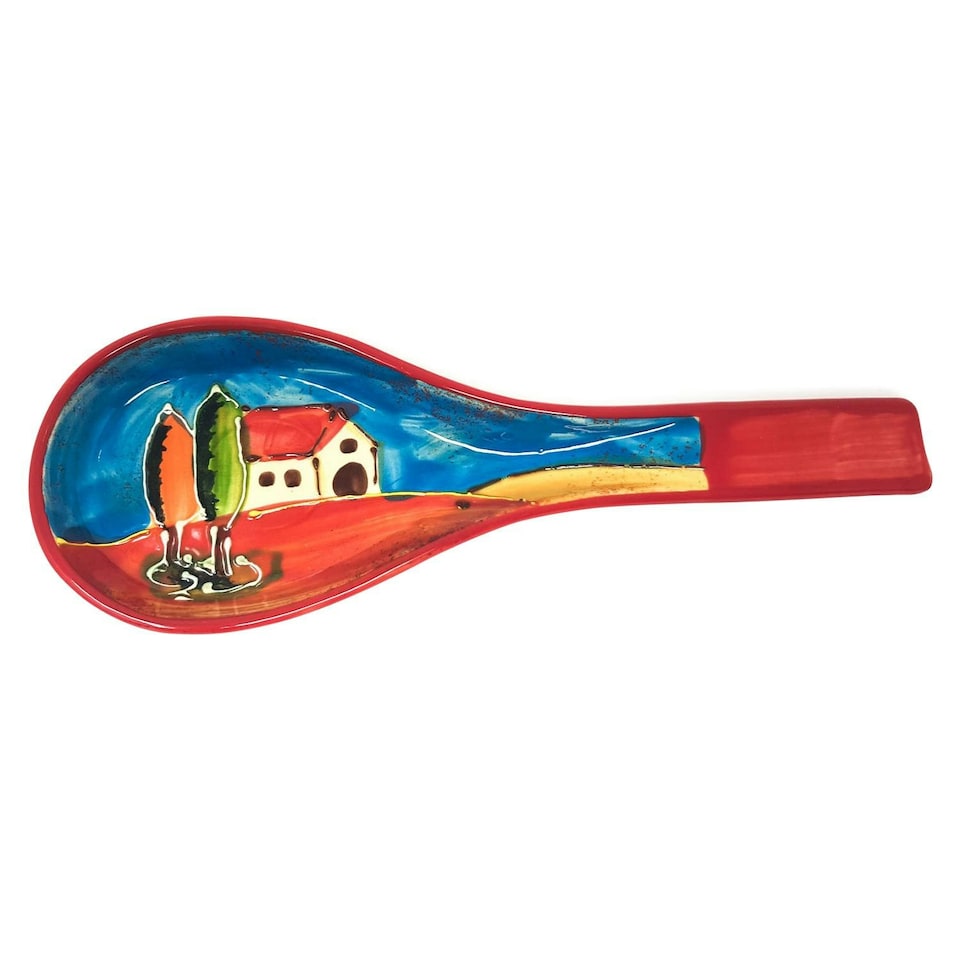 image 1 of Verano Spanish Ceramics Tuscany Village Ceramic Spoon Rest - 17cm