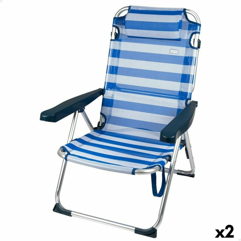 image 1 of Folding Chair Aktive Striped 48 x 90 x 60 cm (2 Units) N/A
