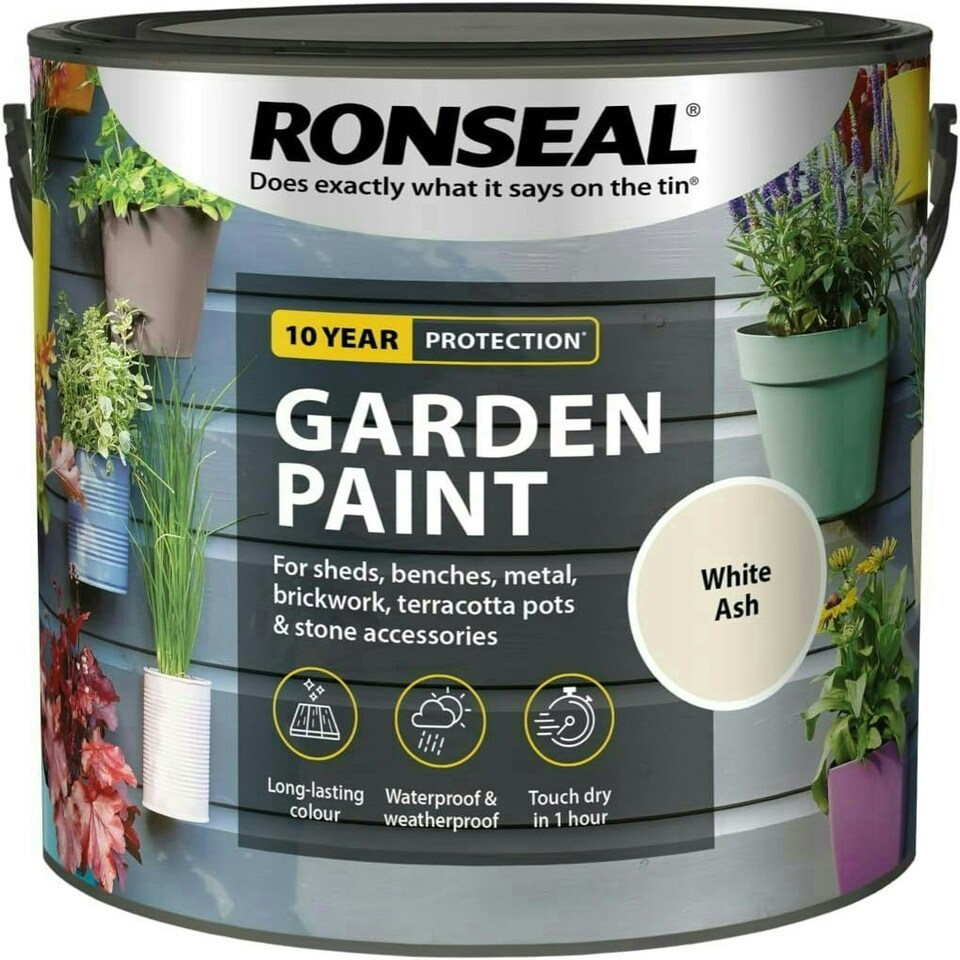 image 1 of Ronseal Garden Paint 2.5L White Ash