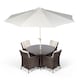 image 3 of Savannah Round 4 Seater Rattan Patio Dining Set | Brown | Brown