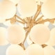 image 5 of Oscar Globe Pendant Satin Nickel Effect Plate & Gloss White Glass 28 Light Dimmable IP20 - G9