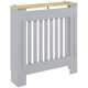 image 1 of HOMCOM Radiator Cover Wooden Cabinet Vertical Slatted Vent MDF Grey Home