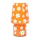 image 1 of ValueLights Hanya Flower Glass Rechargeable LED Portable Table Lamp | Orange