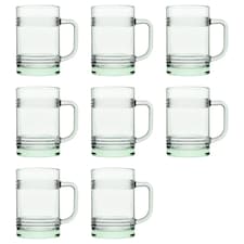 Pasabache Aware Tincan Recycled Glass Mugs - 400ml - Green - Pack of 8 | Green | Green