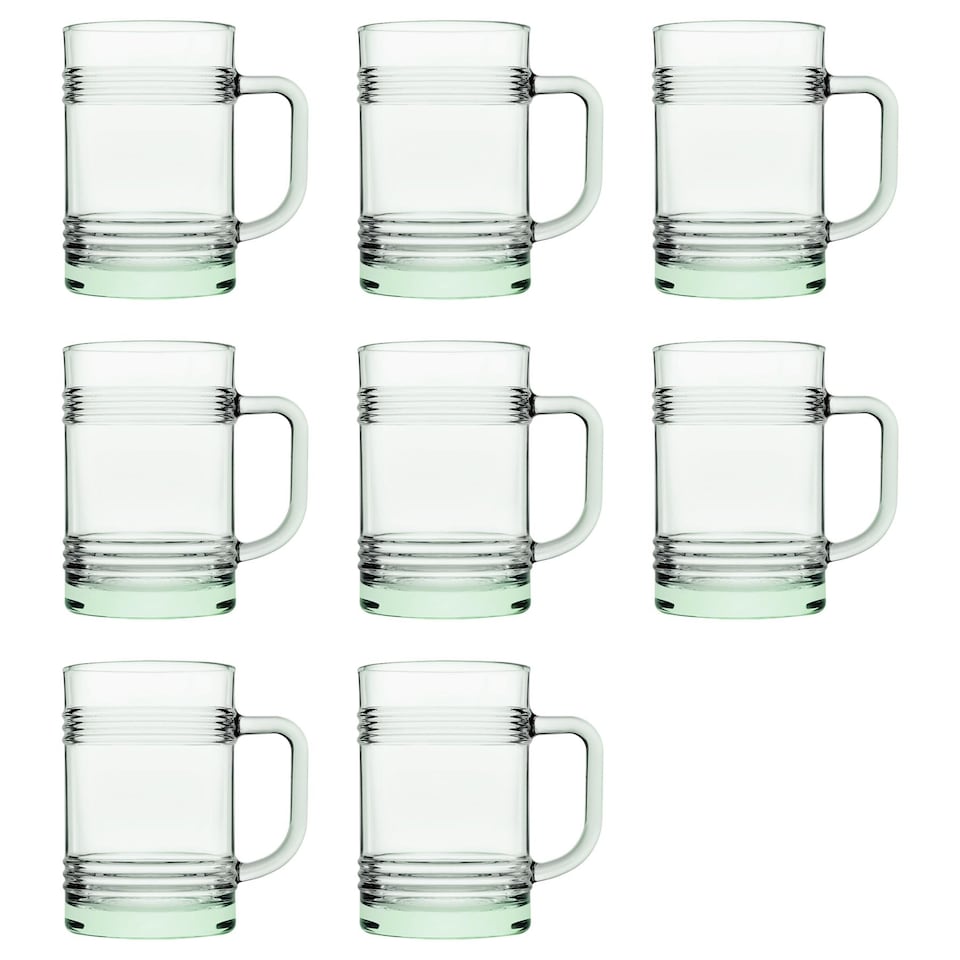 image 1 of Pasabache Aware Tincan Recycled Glass Mugs - 400ml - Green - Pack of 8 | Green | Green