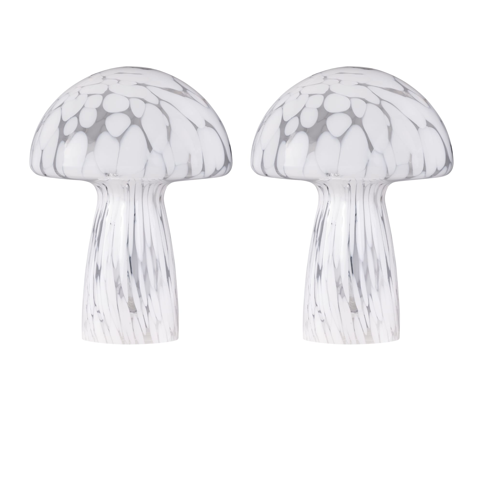 First Choice Lighting Set of 2 Confetti - White Glass Table Lamps